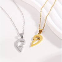 Collier personnalisé MECYLIFE pour couple, pendentif cœur entrelacé, puzzle assorti, deux moitiés de cœur pour les amoureux, cadeau