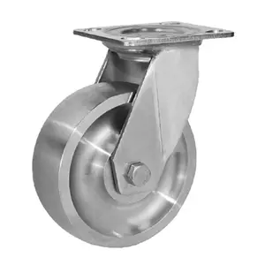 Schwenk rad 8 Zoll Plattform Anhänger Solid Shopping Trolley Edelstahl Hitze beständigkeit Hoch leistungs rollen Räder - Product Image 1