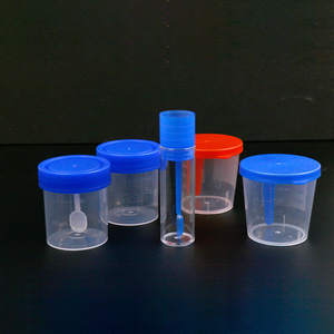 Gobelet de prélèvement d'échantillons d'urine à usage unique avec couvercle à levage manuel et graduations - Product Image 2