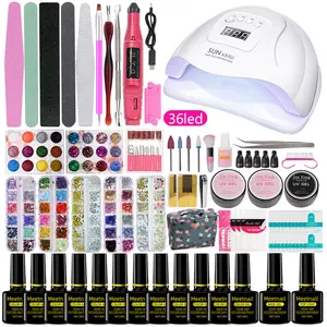 Meetnail Wholesale factory professional manicure sets private label varnish soak off gel nail polish kit with uv light