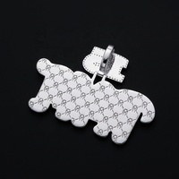 Pendentif en argent 925 GRA VVS Moissanite Hip Hop en gros, pendentif personnalisé double couche avec lettre 15 TAIT pour homme, rappeur