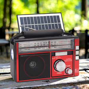 Factory Vintage Solar Charging Multiband FM AM SW Radio BT TF <b>USB</b> MP3 Player Built In <b>Speaker</b> Flashlight Portable Handle AC DC - Product Image 2