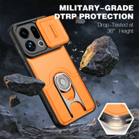 Nouvelle Coque Design pour Oppo Find X9/A6X/Reno15 Pro Max avec Anneau Support Antichoc et Fenêtre Colorée Vibrante, Protection Coulissante