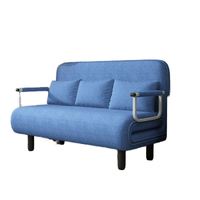 Sofá Cama Individual Plegable Convertible Contemporáneo con Función Extraíble, Conjunto Moderno de Tela y Metal para Sala de Estar