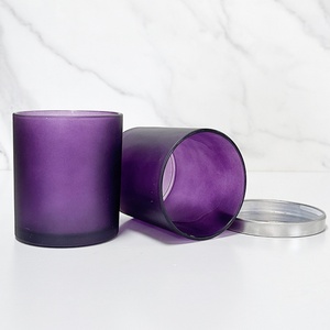 Bocaux en verre ambré à large ouverture de 500 ml avec couvercles en aluminium pour l'emballage de bougies et de cosmétiques - Product Image 5