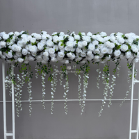 Guirlande de fleurs artificielles vertes en forme de rose pour allée suspendue