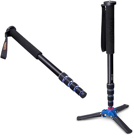 Fosoto 65-inch Aluminum Black Selfie Stick Camera Monopod With Base Tripod Compatible For Canon/nikon/sony Dslr