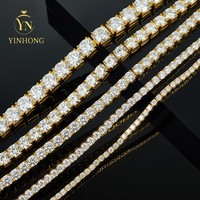 Vente en gros Bracelet chaîne Mossanite 2mm-6mm Luxe Femmes Hommes Or 925 Argent Sterling Lab Grown Mossanite Bijoux