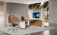 Bureau de direction moderne en bois massif de luxe pour PDG, vente en gros OEM, avec un excellent service