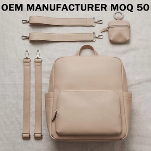 Manufacture Customized Mommy Bags Vegan Leather <strong>Baby</strong> Nappy Diaper Bag Waterproof PU Leather Changing Bag <strong>Rucksack</strong> - Product Image 1