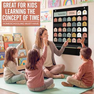 Tableau de calendrier mensuel pour salle de classe, format poche, 24x21 pouces, à fixer au mur, pour l'apprentissage des enfants et les fournitures pour enseignants - Product Image 2