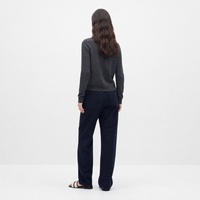 Cardigan pour femme en pure laine douce, col rond, simple boutonnage, manches longues, coupe ajustée, idéal pour le bureau