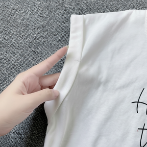 เสื้อยืดผ้าฝ้ายคุณภาพสูงสำหรับเด็กผู้หญิงเสื้อครอปแขนสั้นเสื้อยืดพอดีตัวพิมพ์ลาย DTG แบบกำหนดเองขายส่งจากโรงงาน - Product Image 1