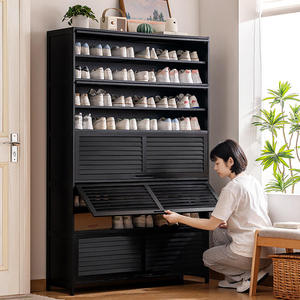 Mueble Zapatero Moderno de Madera para Sala de Estar con Entrada Vertical Alta para Pasillo y Uso en Hoteles, Zapatero Multicapa, Mueble para el Hogar - Product Image 2