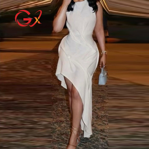 GX2129 Nouvelle Collection Été 2026 – Robe Longue Sexy Irrégulière Sans Manches avec Découpes pour Soirées et Clubs – Vêtements Femme Fournisseur - Product Image 5