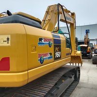 Excavatrice sur chenilles d'occasion Komatsu PC160 à faible nombre d'heures de fonctionnement, châssis robuste, poids opérationnel de 16 tonnes, capacité de la benne de 0,65 m³