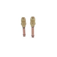 Adaptateur en laiton de réfrigération 1/4 tube de cuivre court soudé OD 6.35mm / 1/4 avec joint torique pointu