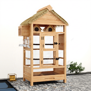 กรงนกสแตนเลสกลางแจ้งสำหรับ <span class=keywords><strong>mynah</strong></span> & cockatiel กล่องเพาะพันธุ์พันธุ์แบบสาดป้องกันการกระเด็นสไตล์วิลล่าสำหรับทุกฤดูกาล - Product Image 3