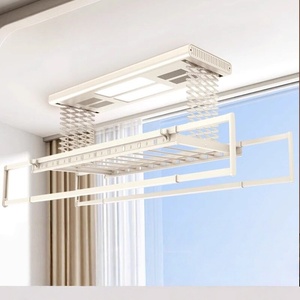 Balcony Ceiling-Mounted Dual-Layer Smart Voice-Controlled Adjustable <b>Lighting</b> Multi-Function Electric Clothes Drying Rack - Product Image 2