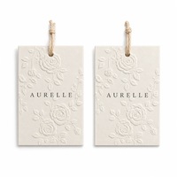 Étiquettes suspendues florales en relief, étiquettes suspendues en papier avec texte personnalisé imprimé, étiquettes roses en carton épais de qualité supérieure pour l'emballage de marque