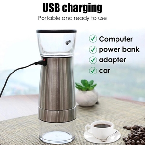 เครื่องบดกาแฟแบบพกพา ชาร์จด้วย USB พร้อมโถบดสแตนเลสแบบถอดได้ สำหรับบดเมล็ดกาแฟระดับมืออาชีพ - Product Image 3