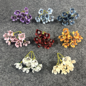 Accessoire de cheveux en fleurs artificielles faites à la main, en soie, style vintage, accessoires de photographie de mariage, multicolores, design étoile à 5 branches - Product Image 2