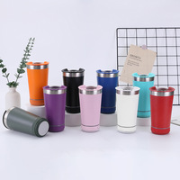 Cangkir termos nirkabel 16oz yang paling populer di pasar Afrika besi tahan karat cangkir pengeras suara Tumbler listrik Bluetooth