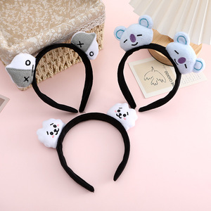 Serre-tête large en peluche mignon pour filles, accessoire de fête K-pop personnalisé pour groupes d'idoles, pince à cheveux pour le lavage du visage, serre-têtes de concert K-pop - Product Image 3