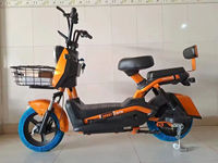 Scooter électrique tendance avec panier avant, deux sièges, 3 vitesses, cadre en acier à haute teneur en carbone, moteur à moyeu arrière