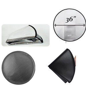 Tapis <span class=keywords><strong>de</strong></span> protection pour foyer extérieur épais, résistant à la chaleur, en <span class=keywords><strong>aluminium</strong></span>, silicone, fibre <span class=keywords><strong>de</strong></span> verre et coton - Product Image 3