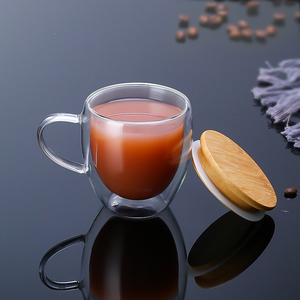 Caneca de vidro borosilicate, xícara de vidro de bambu com alça, venda imperdível - Product Image 5