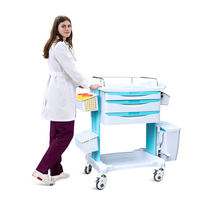 Chariot médical d'urgence SKR-CT232 SAIKANG à 3 tiroirs en ABS pour hôpital, certifié EN60601/CE/ISO, garantie 2 ans