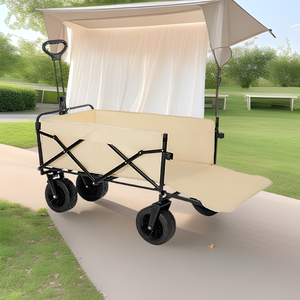 Vendita in fabbrica carrello da campeggio carro da giardino pieghevole pieghevole nero di grandi dimensioni - Product Image 3