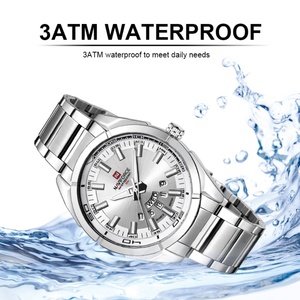 NAVIFORCE นาฬิกาลำลองคลาสสิกสำหรับผู้ชายสแตนเลสสตีลกีฬากันน้ำนาฬิกาควอตซ์แสดงวันที่นาฬิกาเรโลจิโอ มาสคูลิโน - Product Image 2