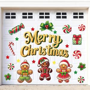 Imán Navideño para Puerta de Garaje y Refrigerador con Diseño de Hombre de Jengibre, Bastón de Caramelo Navideño para Decoración de Fiestas - Product Image 1
