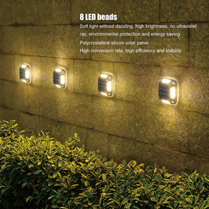 Luz Solar para Jardín con 8 LED, Luces Solares Impermeables, Luz Cálida, Lámpara Solar para Jardín, Patio Exterior, Camino de Entrada - Product Image 2