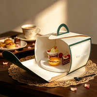 Boîte à pâtisserie pliable SP3734 pour boulangerie, présentoir décoratif, boîte en papier écologique