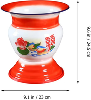Corbeille à fruits vintage en émail, style chinois traditionnel des années 1960, bol en émail multi-usage, seau à glace, décanteur à vin