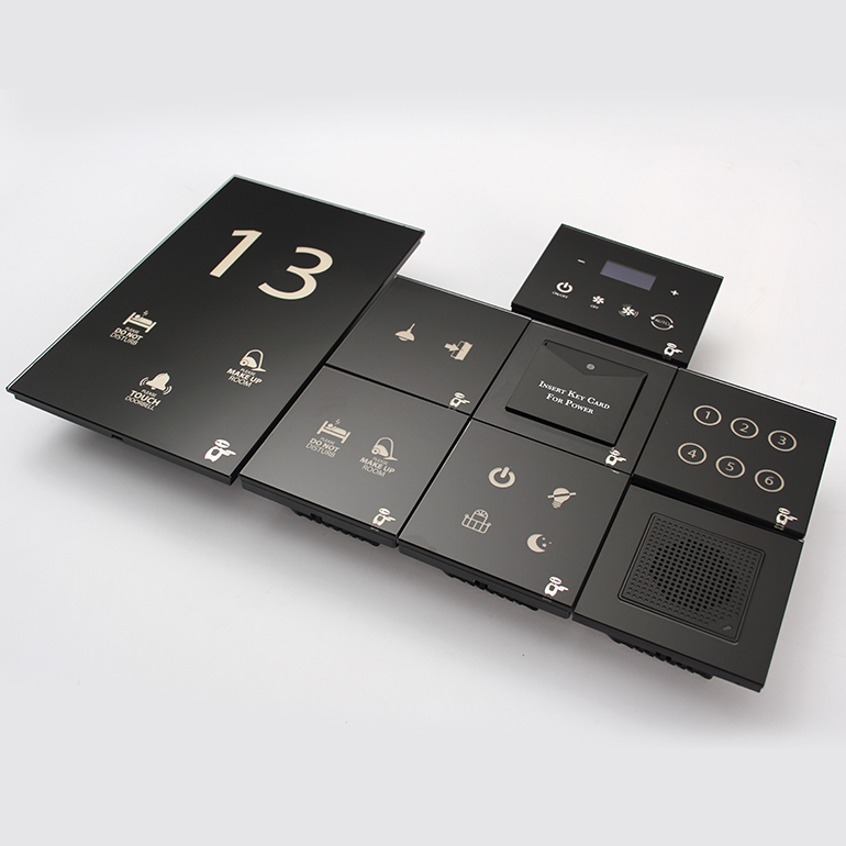 12-36 В DC RS485 Modbus сенсорный стеклянный выключатель решение для умного отеля с дверной звонок с функцией DND и MUR