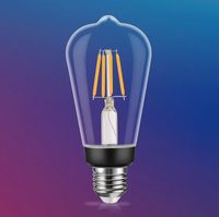 Bombilla LED de Filamento Largo St58Pc de 6W, 2700K, Estilo Retro, Anti-Caída, Alta Transparencia, Control Remoto, Regulable
