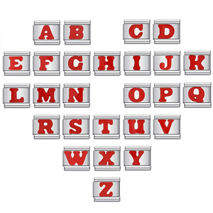 Pulsera Modular de Acero de Titanio con Letras Inglesas Rojas, Accesorio de Joyería Unisex para Regalo - Product Image 1