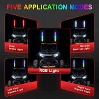 Antenne LED de 1,8 pouce, étanche, Plug and Play, dégradé multicolore, télécommande RF via application, IP67 pour ATV UTV