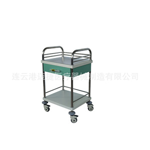Chariot médical Myljeller en acier inoxydable à deux niveaux, chariot de traitement hospitalier, équipement de pansement d'urgence - Product Image 1