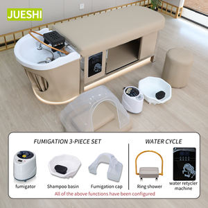 JUESHI Head <span class=keywords><strong>Spa</strong></span> marco de acero japonés circulación de agua acrílico lavabo lavado de cabello Headspa champú cama de masaje para salón de belleza - Product Image 4
