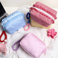 Trousse de maquillage chaude et douce, sac de rangement portable à fermeture éclair de grande capacité, sac de rangement de maquillage moelleux matelassé personnalisé, vente en gros