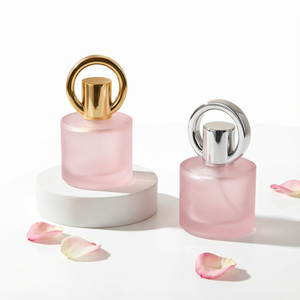 Luxury Round Pink Perfume Glass <b>Bottle</b> <b>Empty</b> Pump <b>Spray</b> Hot Stamped B&Q 100ml Gift Box Unique Cap/ - Product Image 1