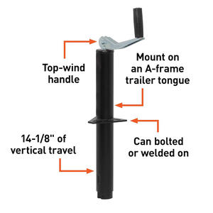 ขาตั้งรถพ่วงแบบขาตั้งข้าง ขนาด 15 นิ้ว รับน้ำหนักได้ 2000-5000 ปอนด์ พร้อมระบบกันลมด้านข้าง และตัวเชื่อมต่อรถพ่วงแบบมีโครง - Product Image 3