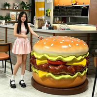 Sculpture de hamburger géante en fibre de verre et résine, personnalisée en usine, pour la décoration de supermarchés et centres commerciaux – Vente chaude