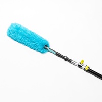 Plumeau télescopique en microfibre à longue portée avec manche en aluminium, outils de nettoyage de fenêtres réglables de 3,6 à 7,2 m pour le nettoyage des plafonds et domestique