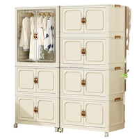 Armoire de rangement pliable sans installation en plastique PP durable et écologique à quatre niveaux pour vêtements de bébé et collations, pour salon
